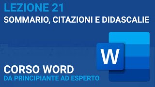 Sommario citazioni bibliografie e didascalie  WORD TUTORIAL ITALIANO 21 Corso 2023 [upl. by Llertnov341]