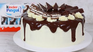 Kinder Pingui Torte ohne Backen I No bake Kinder Pinguin Cake [upl. by Lyreb441]