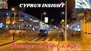 Protaras Strip Cyprus Nighttime in April  Let the Fun Begin [upl. by Didi]