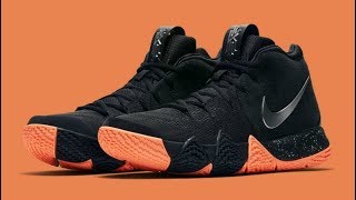 Kyrie Irving 4 Black and Orange Shoe Unbox and Review [upl. by Kovar941]