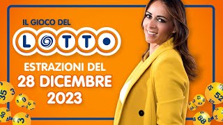 Estrazione in diretta del Gioco del Lotto e del Simbolotto di Giovedì 28 Dicembre 2023 [upl. by Kall]