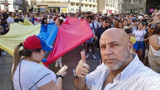 venezolanos en Madrid marchan en apoyo a Maria corina y edmundo por la libertad de Venezuela [upl. by Halyk64]