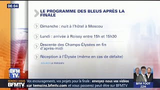 Descente des ChampsÉlysées réception à lÉlysée le programme des Bleus après la finale [upl. by Illek]