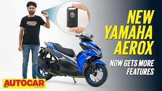 2024 Yamaha Aerox 155 Version S review  New features updates and price  First Ride Autocar India [upl. by Nauht]