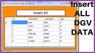 VBNET  How To Insert All DataGridView Data Into MySQL Database Using For Loop with source code [upl. by Legir145]