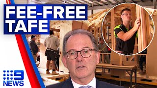 NSW offering 70000 free TAFE training to combat skills shortages  9 News Australia [upl. by Vedetta626]