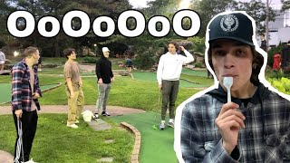 Playing Mini Golf with three mini golf pros Vlog 11  Sturniolo Triplets [upl. by Niatsirhc]