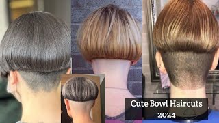 Top Trending Bowl Haircuts 2024Best Bowl Haircuts Half Head Shaved Nape Bob Haircuts pixie Hairc [upl. by Mcgrody]