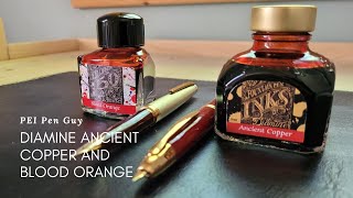 Diamine Ancient Copper and Blood Orange Ink Comparison [upl. by Waylen978]