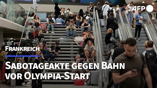 Frankreich Sabotageakte legen Bahnnetz vor OlympiaStart lahm  AFP [upl. by Valley]