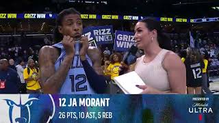 Ja Morant Walk Off Interview  Spurs vs Grizzlies [upl. by Isdnil]