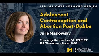 ISR Insights Speaker Series featuring Julie Maslowsky [upl. by Corsetti]