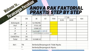 Rancangan Acak Kelompok RAK Faktorial Anova Praktis Faham 20 Menitt [upl. by Nnylirak296]