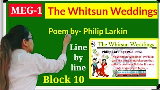 Poem quotThe Whitsun Weddingsquotby Philip Larkin line by line Explanation in hindiMEG1UNIT10 Modern [upl. by Noedig]