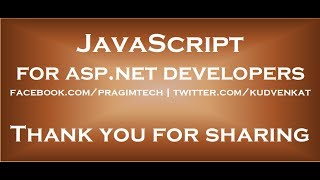 Javascript for aspnet developers [upl. by Essex970]