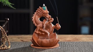 Dragon Incense Burner Review 2024  Ceramic Backflow Incense Holder [upl. by Holmun]