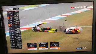 Lorenzo Baldassarris crash Assen Turn 15 [upl. by Aicilef]