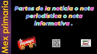 Partes de la noticia o nota periodística o nota informativa [upl. by Orravan767]