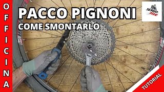 Come smontare il pacco pignoni della MTB  How to disassemble the MTB sprocket set video tutorial [upl. by Valenba]