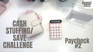 Cash Envelope Stuffing  2550  August Paycheck 2 Savings Challenge cashenvelopestuffing [upl. by Mair477]