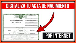 ✔️Como Realizar el Tramite De Digitalización De Mi ACTA De Nacimiento Por Internet [upl. by Gretna]