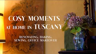 RENOVATING A RUIN Cosy Fall in Tuscany Baking Cookies Romantic Office Makeover Sewing Curtains [upl. by Neelahtak642]