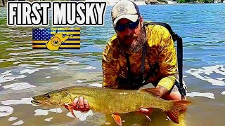 Boat Ramp MUSKY FISHING KANAWHA FALLSWEST VIRGINIA First Musky [upl. by Atikel248]