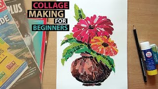 How to Make Collage for Beginners  Flower Vase  Collage कैसे बनाएं collagemaking collage [upl. by Chaddie858]