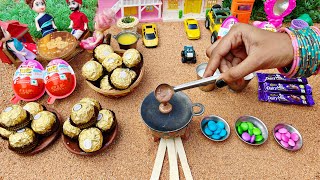 Miniature Ferrero Rocher Chocolate Dosa Recipe Kinder Joy Chocolate amp Ferrero Rocher Chocolate Dosa [upl. by Roosevelt]