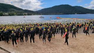 Départ du triathlon distance olympique de Gérardmer 2024 [upl. by Attevroc]