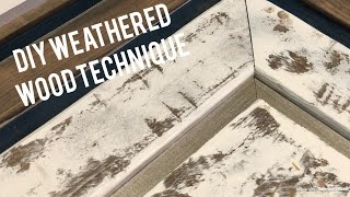 Easy distressed paint technique Faux Weathered barnwood Tutorial [upl. by Herates895]