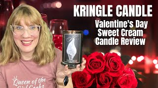 KRINGLE CANDLE New Sweet Cream Candle Review for Valentines Day [upl. by Ynnos]