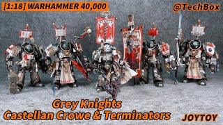 Joytoy Warhammer 40K Grey Knights  Castellan Crowe amp Terminators 118 scale action figure [upl. by Enrev]