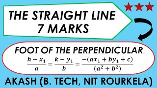 The Straight Line 7 Marks Q1  Foot of the Perpendicular theorem [upl. by Yroj]