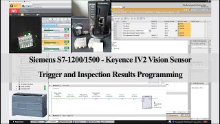 K17b Siemens PLC and Keyence IV2 Vision Sensor Trigger and Inspection Results Programming [upl. by Ydasahc]