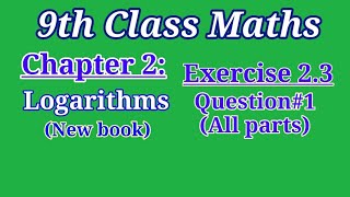 9th class Maths Chapter 2 Logarithms Exercise 23  What is mantissa and characteristics [upl. by Mandi]