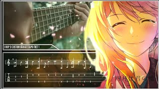 TABTUTORIAL Shigatsu wa Kimi No Uso  KIRAMEKI  Fingerstyle Guitar Tab [upl. by Ahsaeym]