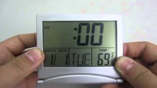 LCD Alarm Clock and Calendar with Indoor Temperature Display Meritline 265318 [upl. by Damita930]