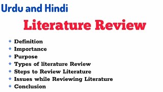 Literature Review DefinitionImportancetypesstepsissues in Urdu and Hindi  Research Methodology [upl. by Nelly]