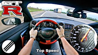 NISSAN GTR R35 333kmh TOP SPEED DRIVE ON GERMAN AUTOBAHN 🏎 [upl. by Einnoj]