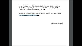 MP NHM Staff Nurse Answer Key Released  Exam held on 31 August 2023  mpnhmstaffnurse [upl. by Acirahs]