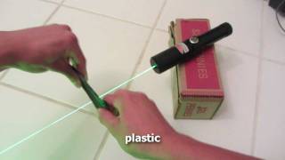 300mW Green Laser Torch from DinoDirect  Burning Stuff and Overview HD [upl. by Ahsinav]