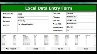 How To Create An Excel Data Entry Form With A UserForm  Full Tutorial [upl. by Enriqueta870]