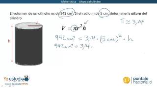 Matemática  Altura del cilindro [upl. by Auqenaj725]