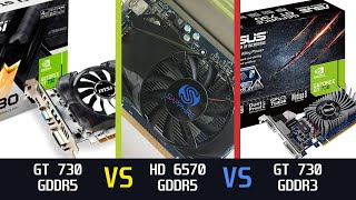 HD 6570 GDDR5 vs GT 730 GDDR5 vs GT 730 GDDR3 Grand Theft Auto 5 [upl. by Daigle]