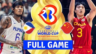 Philippines v China  Full Basketball Game  FIBA Basketball World Cup 2023 [upl. by Yluj217]