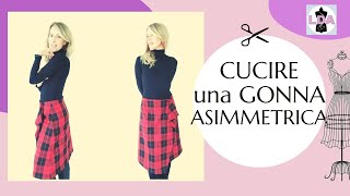 Cucire una Gonna asimmetrica con bottone 👗 Burda [upl. by Llerroj220]