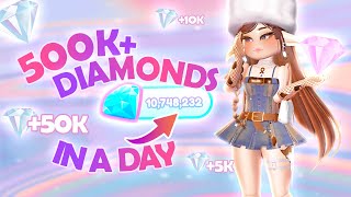 HOW I Get 500K Diamonds IN ONE DAY In Royale 🏰 High [upl. by Aerdnod]