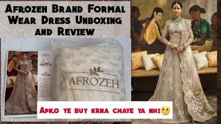 Afrozeh Brand Formal Wear Dress Review  Unboxing Video  Faryal Rajput [upl. by Shepperd401]