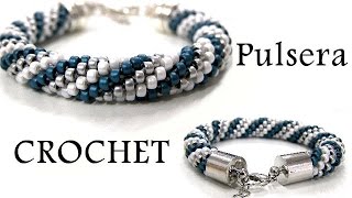 Abalorios  Como hacer una pulsera de Crochet [upl. by Bloch551]